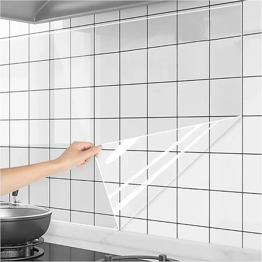 Transparent Wallpaper Kitchen Electrostatic Adsorption Protective Film Oil Proof Wall Sticker Decorative Film Wall Papers Ho…