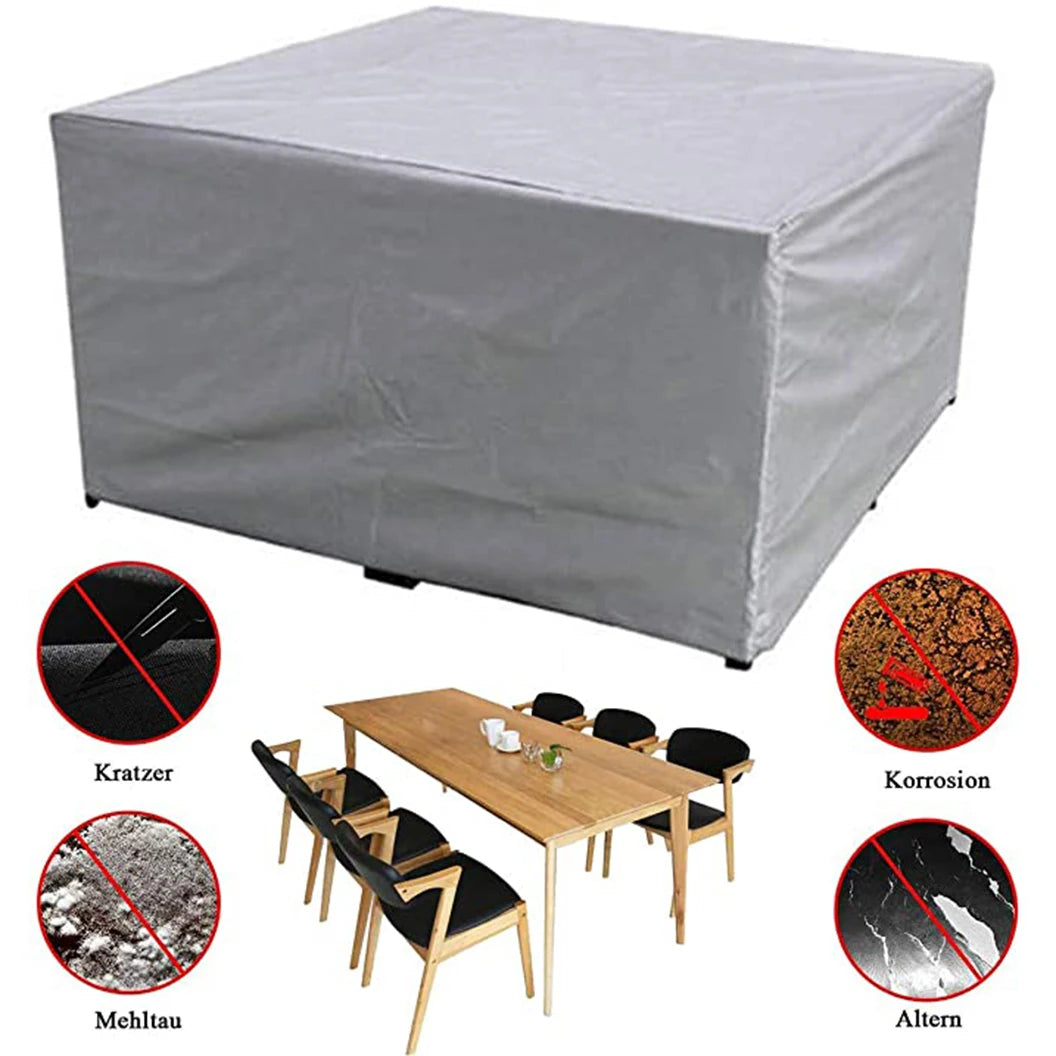 Multi-Size Garden Furniture Cover, Garden Table and Chair Protective Cover, Machine, Cabinet Cover, Waterproof Silver Sofa C…