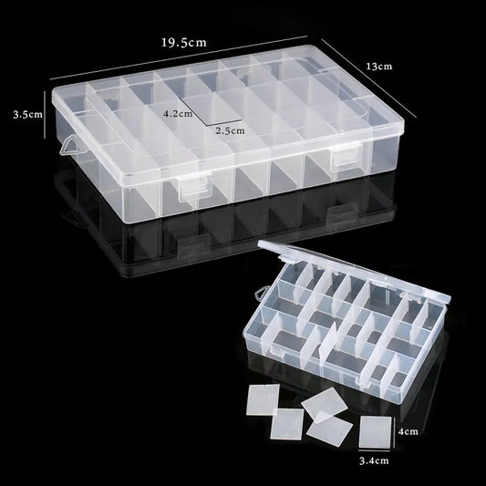 Transparent Plastic Storage Jewelry Box Compartment Adjustable Container For Beads Earring Box For Jewelry Rectangle Box Cas…