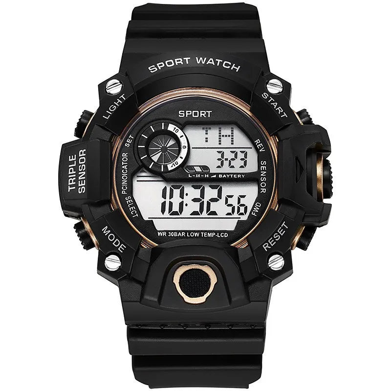 Fashion Men's Watch Sports Electronic Wristwatch Large dial Multifunctional Waterproof Luminous Alarm Kids Male's Military W…
