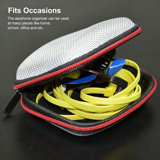 Earphone Storage Bag Square Headset Box Indoor Outdoor Travelling Earphones Storaging Case Accessories with Zipper - image 2