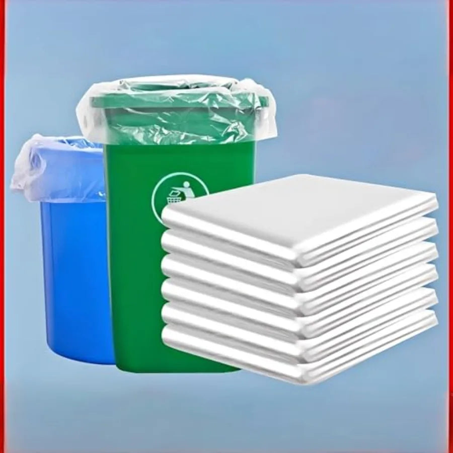 100PCS Large Waste Garbage Bag Black Transparent Thickened Garbage Bags Outdoor Restauran Kitchen Disposable Trash Bags - im…