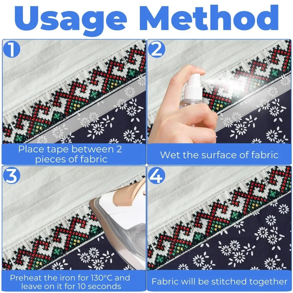 Self Adhesive Pants Hem Tape Iron DIY Jean Clothes Length Shorten for Hats Clothes Hot Melt Double-Sided Tape Sewing Tool -…
