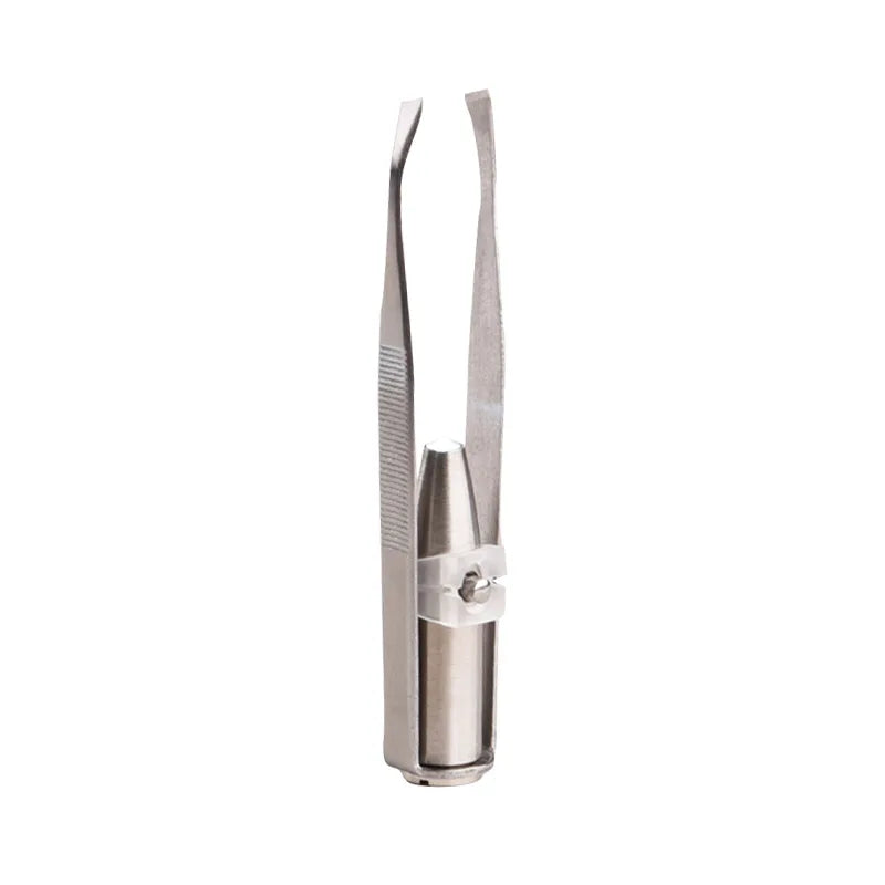 1PC Portable Stainless Steel Eyebrow Tweezer with Smart LED Light - Makeup Removal Tool - image 9