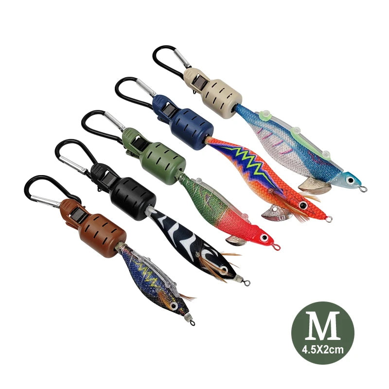 9PCS Squid Jig Protector Webfoot Octopus Egi Hook Cover Cuttlefish Umbrella Lure Cap Wood Shrimp Bait Accessories with Carab…