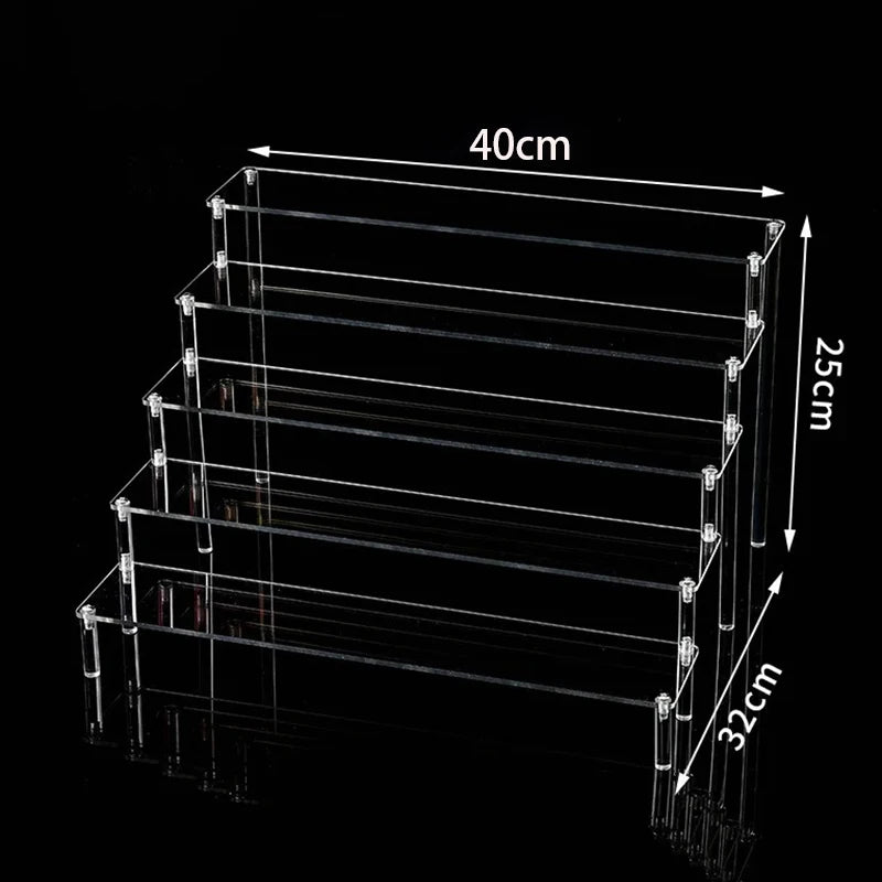 1-5 Tier Acrylic Display Stand Perfume Doll Clay Figurine Blind Box Storage Rack Transparent Ladder Makeup Organization W-2…