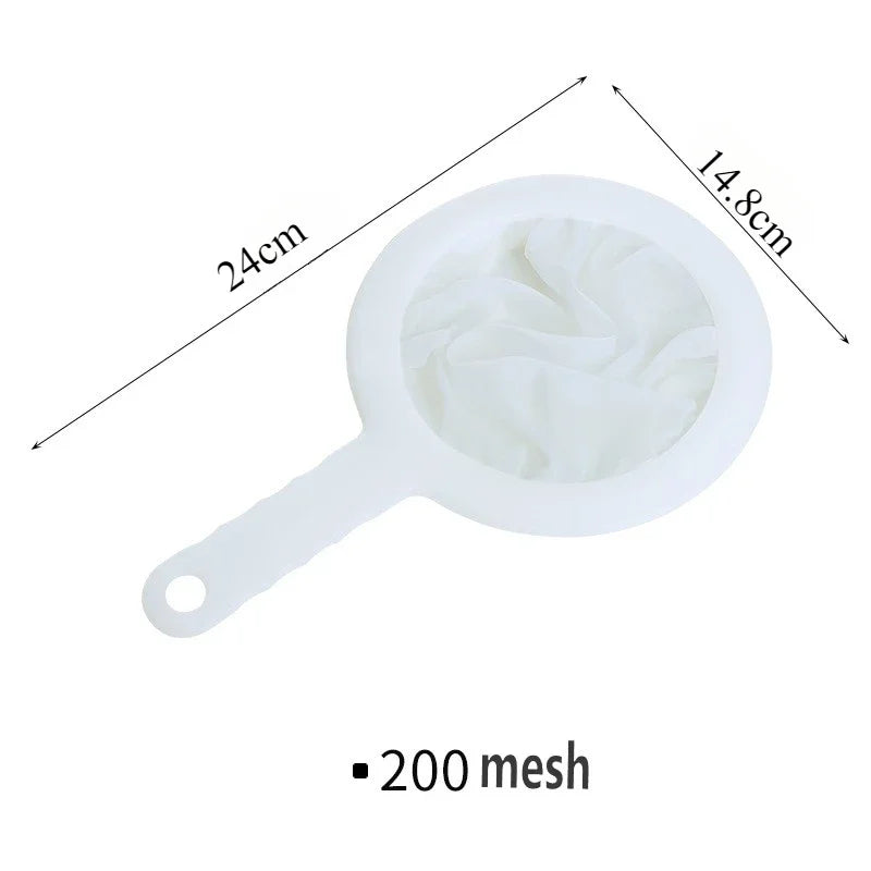 100/200/400 Mesh Washable Nylon Ultra Fine Filter Mesh Strainer Spoon Sieve Soy Milk Juice Coffee Tea Filter Kitchen Colande…