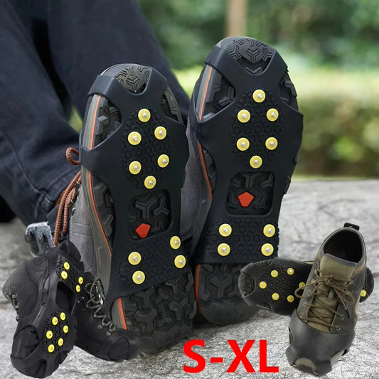 Outdoor Snow Claw Shoe Covers for Men and Women 10 Teeth Rock Climbing Crampons Non-Slip Climbing Cleats Hiking Accessories…