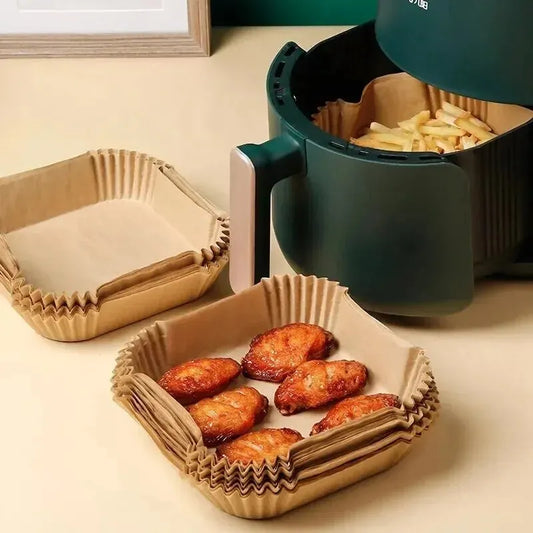 50Pcs Air Fryer Disposable Paper Non-Stick Airfryer Baking Papers Round Air-Fryer Paper Liners Paper Kitchen Accessories - i…