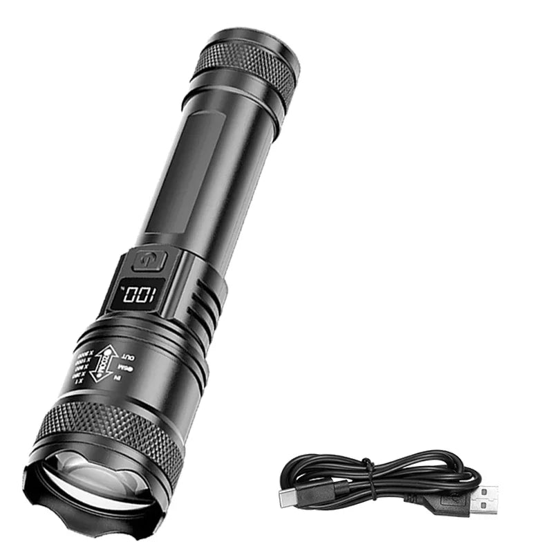 2000LM Ultra Bright P50 LED Flashlight Tactical EDC Emergency Spotlight Telescopic Zoom Handheld Torch with 14500/18650 Batt…