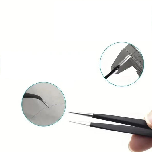 6pcs Precision Long Tweezers Set ESD Anti-Static Stainless SteelTweezers Repair Tools For Electronics Repair Soldering Craft…