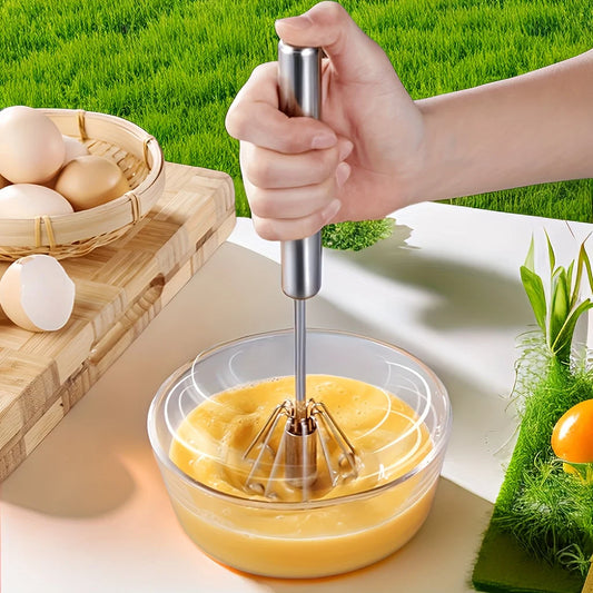 Stainless Steel Egg Beater Durable Semi-Automatic Mixer for Effortless Egg Cream Mixing Stirring and Beating for Kitchen Bak…
