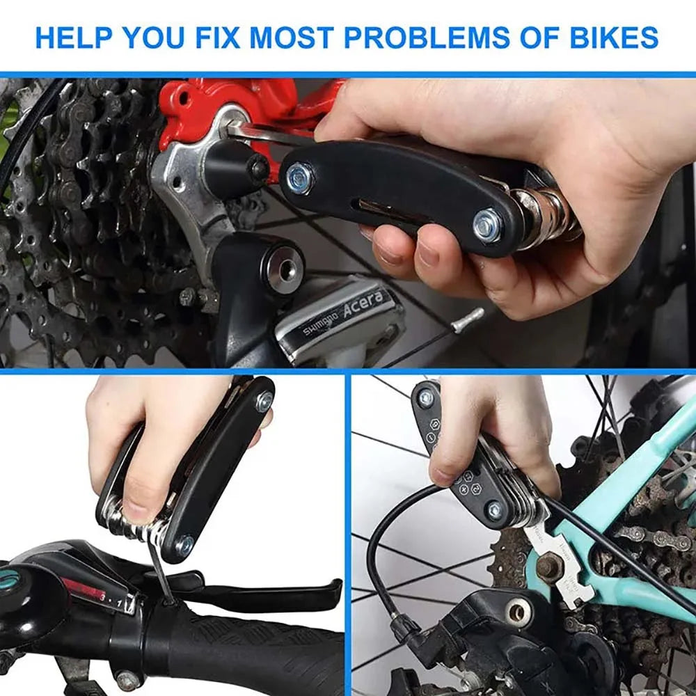 16 in 1 Portable Bicycle Repair Tools Kit Hex Wrench Nut Tire Screwdriver Motorcycle Bicycle Repair Tools - image 6