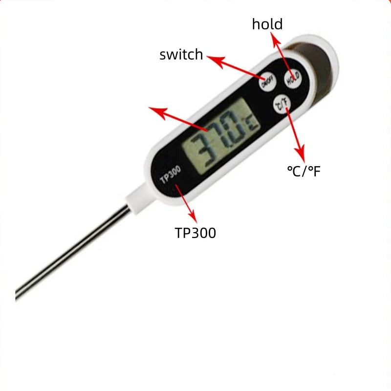 Stainless steel probe cooking food, barbecue stove, water, milk, oil, liquid meat, digital kitchen thermometer kitchen tools…