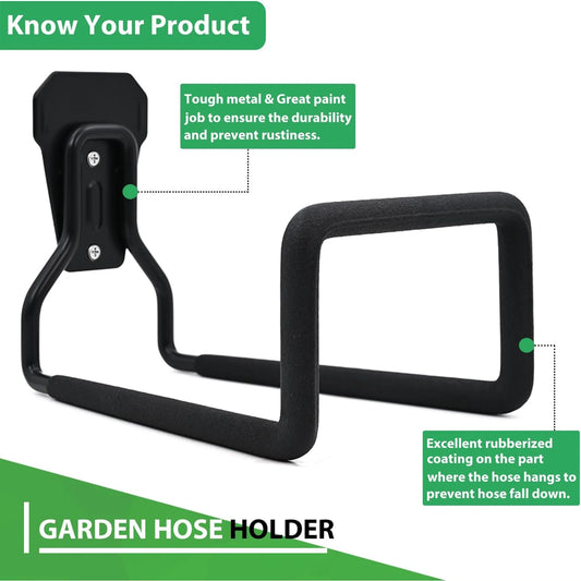 1/2 Pack Garden Hose Holder - Wall-Mounted Hose Hanger, Heavy-Duty Water Hose Holder for Outdoor/Indoor Use in the Yard, Dur…
