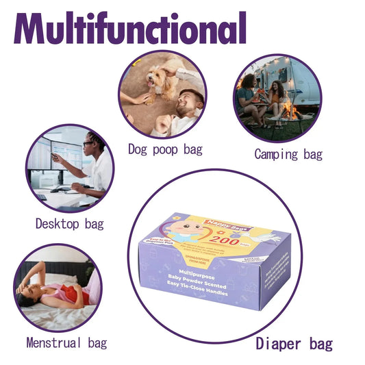 100/200pcs Portable Garbage Bag Disposable Nappy Bags Scented Hygiene Bags For Diaper Disposal Or Feminine Products - image 2