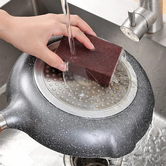 1/10Pcs Rust Remove Sponge Carborundum Eraser Household Cleaning Brush Descaling Scouring Sponges Rub Cooktop Pot Kitchen To…