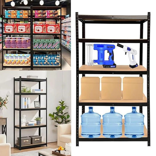 5 Tier Heavy Duty Galvanised Adjustable Shelf Racking Unit Storage Rack 875KG Capacity Metal Shelves Workshop, Shed, Office,…
