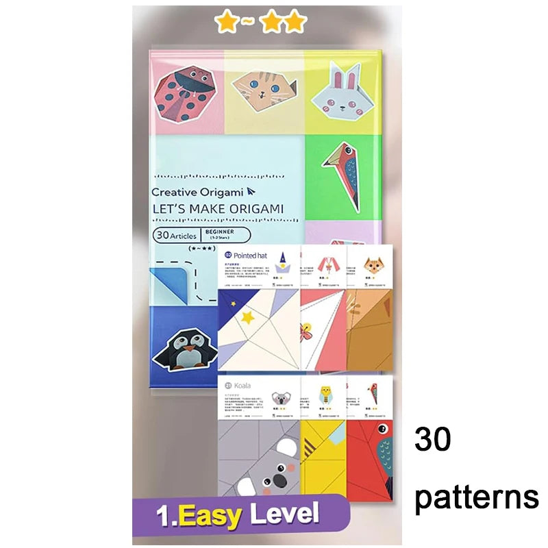 Origami Kit 30/96 Sheets Origami Paper Craft Guiding Book DIY Art Craft Projects Supplies for Beginners Children Kids Boys G…