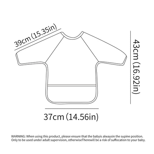 Elinfant 1PC Long Sleeve Bibs, Waterproof Feeding Bibs,Washable Burp Cloth,Coveralls Bibs,Easy To Clean,Wash-Free Eating Bib…