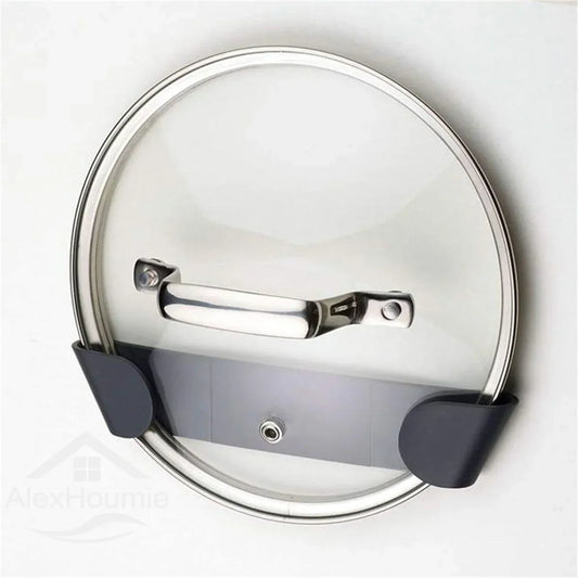 1/2/12pcs Pot Lid Holder Wall-Mounted Hanging Holder for Pan Pot Cover Rack Plastic Kitchen Storage Rack Kitchen Organizer -…