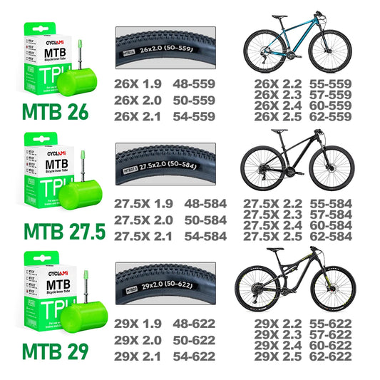 Ultralight Mountain Bike Inner Tube MTB 26 27.5 29 Inches Bicycle TPU Tire 45mm Metal French Presta Valve Anti-Oxidation CYC…