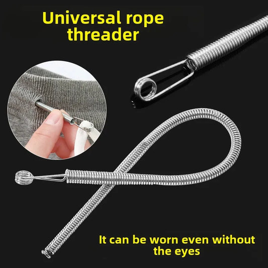 Bendable Spring Drawstring Threader Clip Pants Hoodies Elastic Band Lace Cord Flexible Drawstring Thread DIY Sewing Accessor…