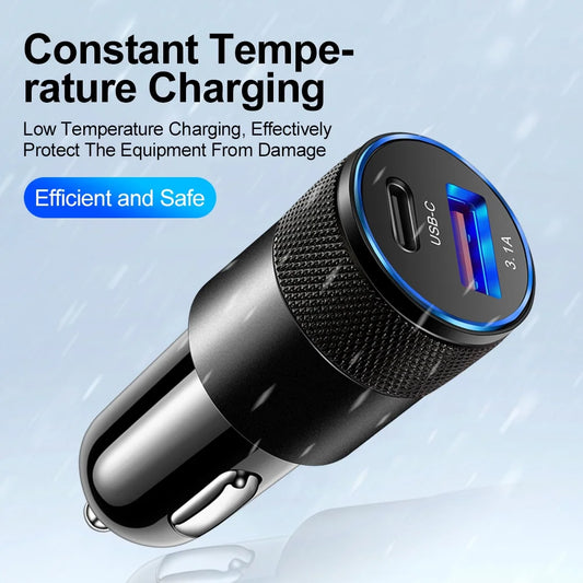66W USB Car Charger Type C Fast Charging Phone Adapter For Xiaomi Huawei PD Phone Charger Car Adapter Socket Cigarette Light…