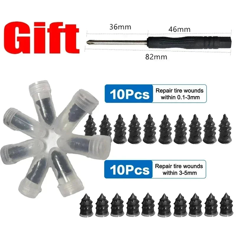 10/20/30Pcs Car Tyre Repair Rubber Nails Set Universal Cars Motorcycle Patch Nails Truck Bicycle Scooter Puncture Repair Too…