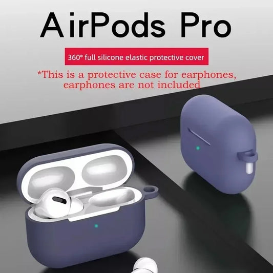 For AirPods Pro Protective Case Silicone New Solid Color Apple Bluetooth Headset Soft Case Protective Cover - image 2