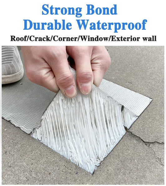Waterproof Tape High Temperature Resistance Aluminum Foil Thicken Butyl Tape Wall Pool Roof Crack Duct Repair Sealed Self Ta…