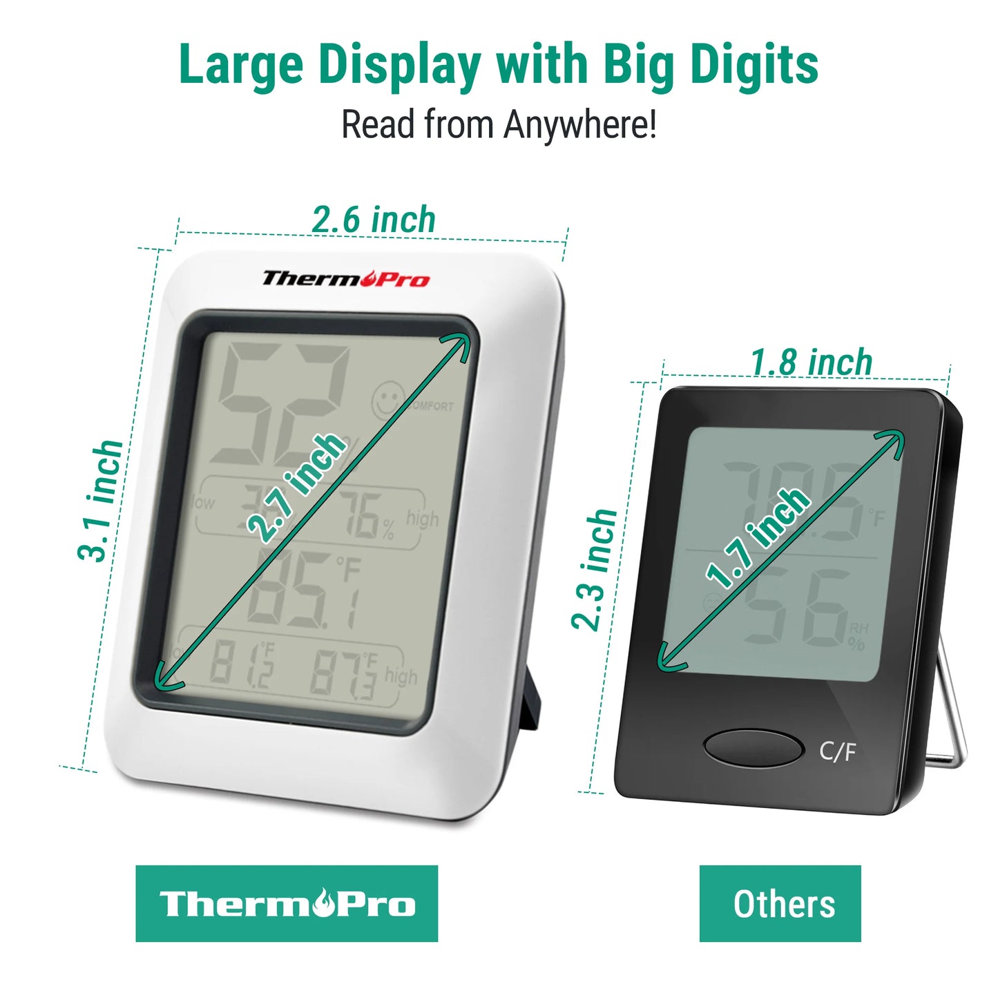 Thermopro TP50 Digital Thermometer Hygrometer Indoor Electronic Environmental Room Thermometer Weather Station For Home - im…