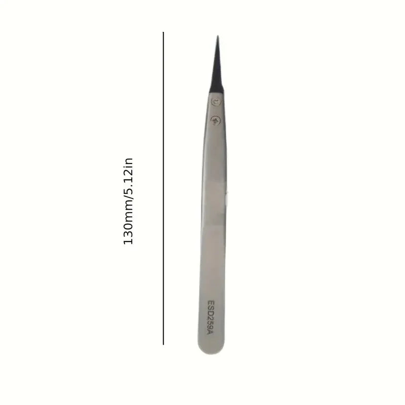 ESD-Safe Precision Tweezers, Anti-Static Tips with Heavy-Duty Metal for Electronics & Jewelry Repair. - image 5