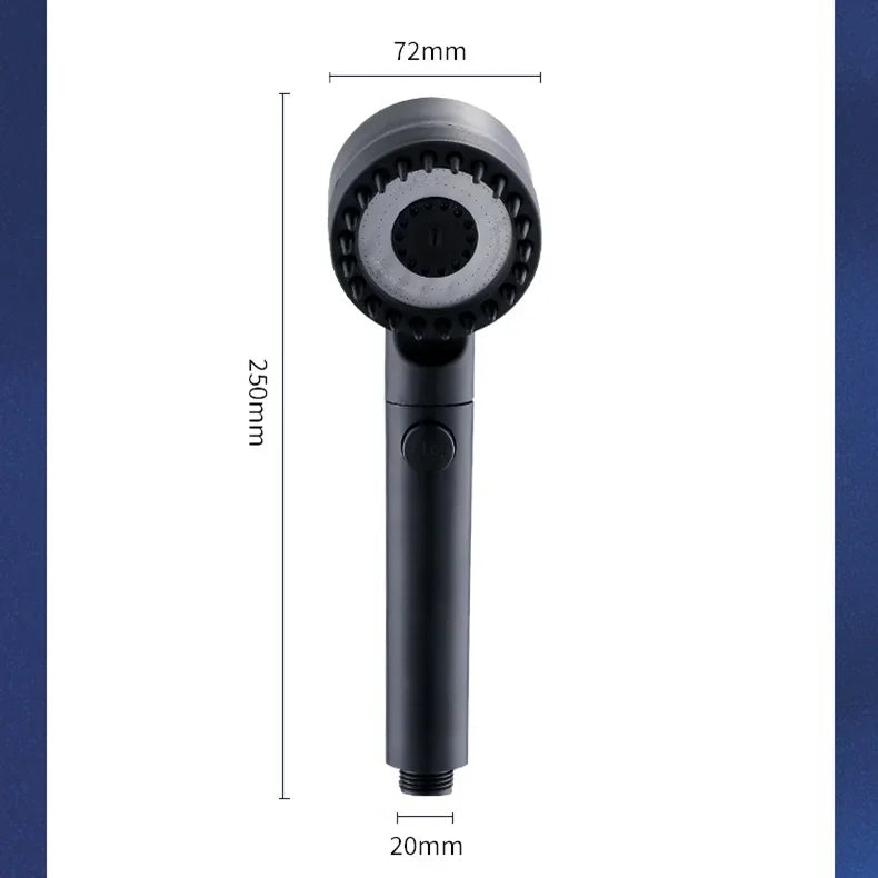 High Pressurized Filter Shower Head 3-mode Adjustable Spray with Massage Brush Rain Faucet Bathroom Accessories - image 8