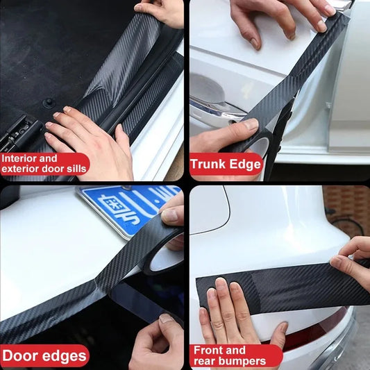 Nano Carbon Fiber Car Sticker Paste Protector Strip DIY Automotive Protective Film Auto Door Sill Side Mirror Anti Scratch T…
