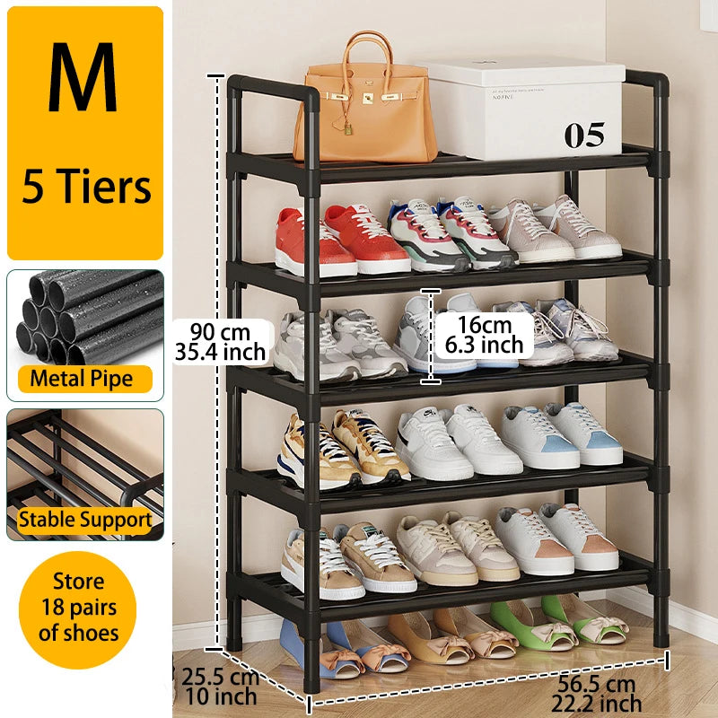 Multiple Layers Metal Shoe Rack, Large Capacity Shoe Organizer for Entryway, Closet, Garage, Shoe Shelf for Living Room - im…