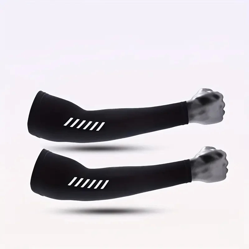 1 Pair Men's Lightweight Breathable Cooling Sports Sleeves Ice Silk Fabric Sweat-Absorbent for Cycling Fishing Running & Hik…