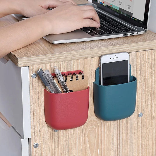 Wall Mounted Storage Box Mobile Phone Plug Holder Stand Rack Remote Control Storage Organizer Case For Air Conditioner TV -…