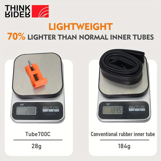ThinkRider 1Pcs Ultralight 28g Bike Inner Tube 700X18 25 28 32 Road Bicycle TPU Material Tire 65mm Length French Valve - ima…