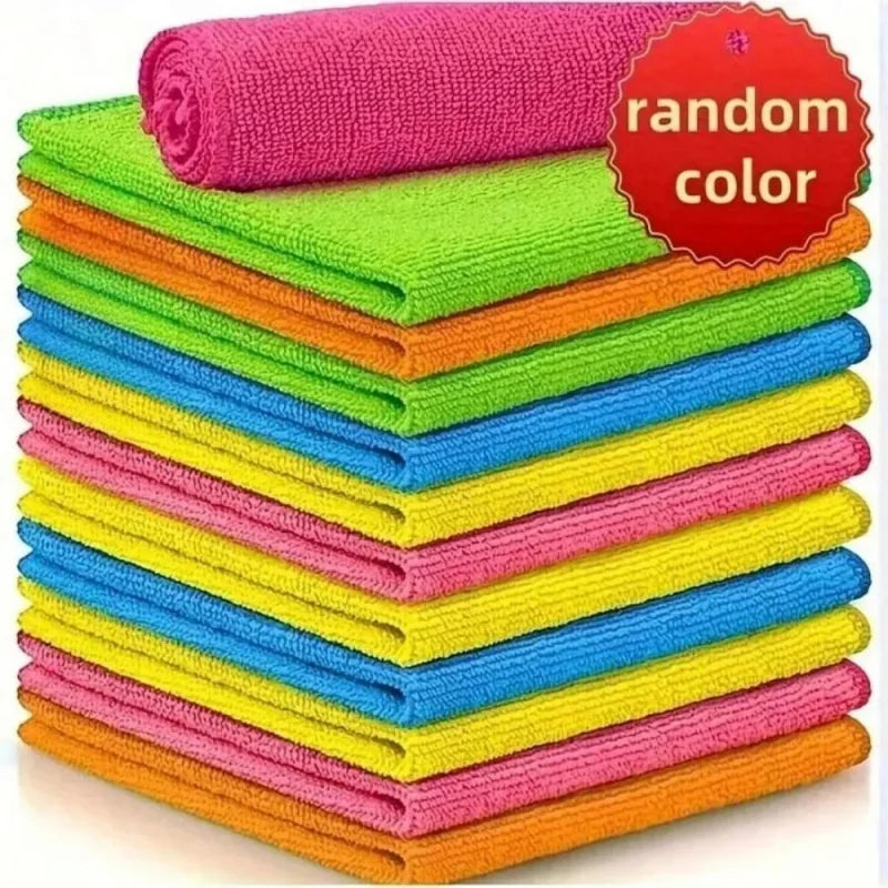 1/3/5/10Pcs Multi-Color Microfiber Cleaning Towels, Soft Quick Drying Water Absorbent Cloths for Home Kitchen Bathroom Hotel…