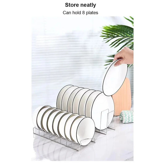 Stainless Steel Dish Draining Rack Multipurpose Silver Plates Storage Rack Space Saving Bowls Plates Drainer Holder Kitchen…