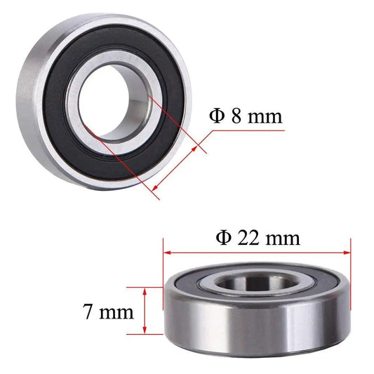 10Pcs 608 ZZ 608RS Ball Bearings 608ZZ Metal Double Shielded Miniature Deep Groove Skateboard Ball Bearings 8mm X 22mm X 7mm…