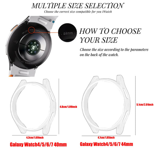Soft TPU Watch Case for Samsung Galaxy Watch 4 5 6 7 40mm 44mm Protective Cover Shockproof Anti-Scratch Full Protective - im…