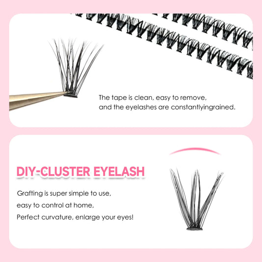 DIY Lashes Extension Kit Eyelashes 200 PCS Clusters Lash Bond and Seal Makeup Tools for Gluing Lashes Gluing Glue Accessorie…