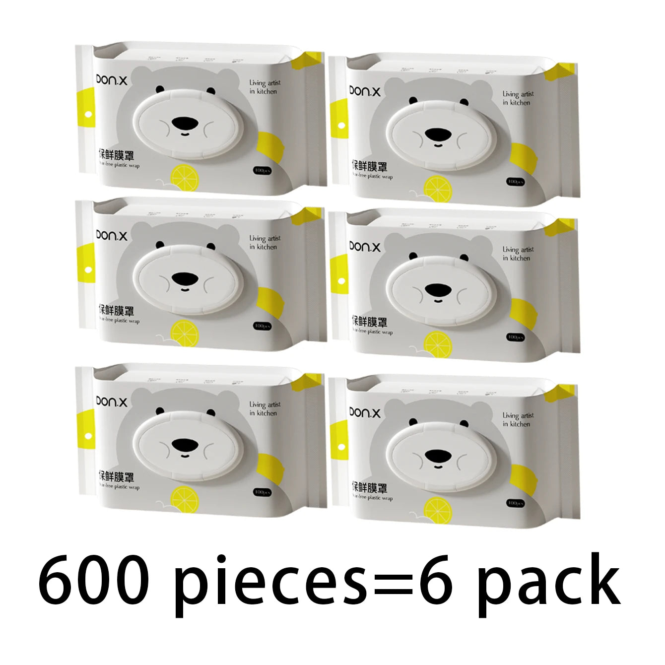 100-Pack Disposable Food-Grade Plastic Wrap Covers for Home Kitchen Refrigerator Leftovers, Hangable and Pull-Out Style - im…