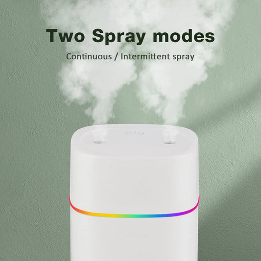 600ML Air Humidifier Double Spray Port Essential Oil Aromatherapy Diffuser Mute Atomizer Colorful Lights For Home Office Car…