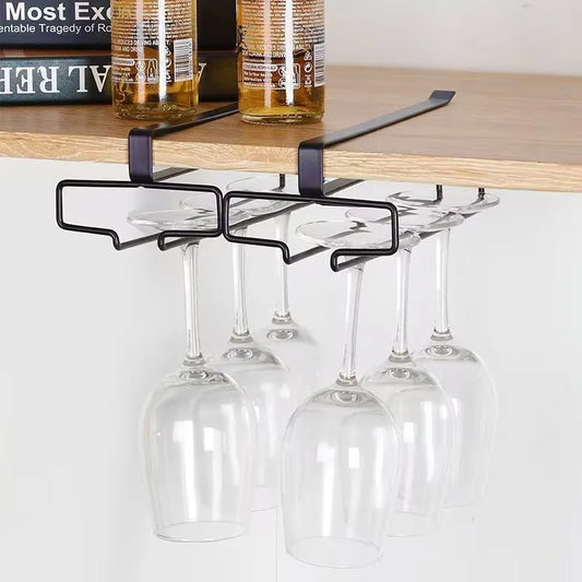 Hanging Red Wine Glass Storage Rack, Home High Footed Cup Storage Rack Without Punching Holes, Inverted Drain Rack - image 2