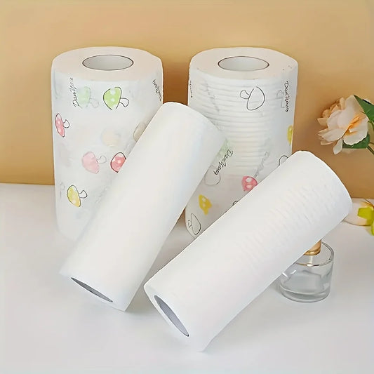 1 Roll (400 Sheets), Lazy Cloth, Disposable Kitchen Tissue, Washable Dry and Wet Dual-Use Towel, Dishcloth, Non Stick Oil Cl…