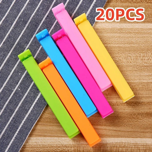 10/20PCS Kitchen Storage Food Snack Seal Sealing Bag Clips Sealer Clamp Plastic Tool Kitchen Accessories Food Bag Clips - im…