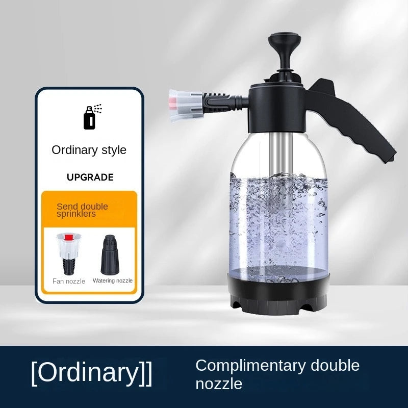 2L Hand Pump Foam Sprayer with 3 Types of Nozzle Hand Pneumatic Foam Cannon Snow Foam Car Wash Spray Bottle Car Window Clean…
